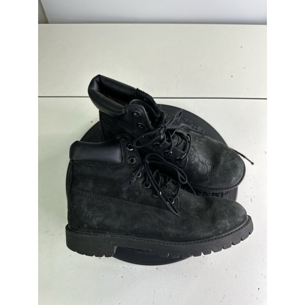 Timberland Juniors Size 4 Waterproof Boot Black Nubuck 12907 Ankle